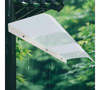 Pensilina Policarbonato Compatto 100 110 90 80 60 70 cm, Tettoia Copriporta per Porta e Finestra da Esterno, Spessore 3mm, Resistente agli Urti(Half Clear,W110xD35cm)