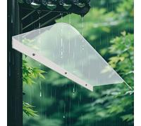 Pensilina Policarbonato Compatto 100 110 90 80 60 70 cm, Tettoia Copriporta per Porta e Finestra da Esterno, Spessore 3mm, Resistente agli Urti(Clear,W105xD35cm)
