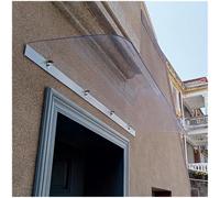 Pensilina Policarbonato per Esterni - Tettoia Trasparente per Protezione dalle Intemperie, Sistema Espandibile per Porte Finestre Balconi, Facile Installazione(40×160cm)
