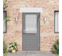 Pensilina Porta Grigia Trasparente 120x75 cm | Policarbonato 5 mm, Staffe ABS, Barre Alluminio, Resistente Agenti Atmosferici