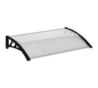 Pensilina Tettoia 110x60x23 cm in Policarbonato e Alluminio Trasparente