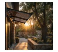 Pensilina Tettoia da Esterno in Policarbonato per Balcone Porte e Finestre Resistente ai Raggi UV, Inclinazione verso il basso di 20°+Ampia uscita dell'acqua(90x180cm/35.4x71in)