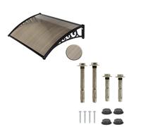 Pensilina Tettoia in Policarbonato Fumé 150x100cm + Kit Montaggio