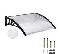 Pensilina Tettoia in Policarbonato Trasparente 120x80cm + Kit Montaggio