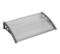 Pensilina Tettoia Moderna 110x60x18 cm in Policarbonato Alluminio e PP Trasparente