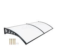 Pensilina, Tettoia Modulabile In Policarbonato Alveolare, Porta Finestre Da Esterno, Impermeabile Resistente alla Corrosione, Trasparente (100 x 300 cm)