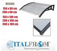 Pensilina Tettoia Modulabile in Policarbonato Alveolare Trasparente per Esterno