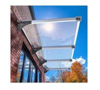 Pensilina Tettoia Modulabile, Per Porta da Esterno, Policarbonato Alveolare, Anti Grandine e Intemperie Resiste ai Raggi UV, Copertura per Porta ，pensilina for finestra(65x440cm/25.6x173in)