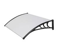 Pensilina Tettoia Nera in Policarbonato Compatto Satinato Opalino 120x80 cm