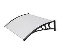 Pensilina Tettoia Nera in Policarbonato Compatto Satinato Opalino 120x80 cm