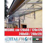 PENSILINA TETTOIA PENSILINE MODULARI IN FERRO BATTUTO + VETRO ANTISFONDAMENTO