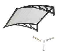 Pensilina Tettoia per Porta Balcone Esterno 120x80 cm in Policarbonato,Baldacchino Tetto per Finestra e Veranda, con Protezione UV, Antipioggia e Antineve