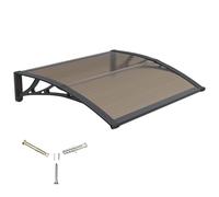 Pensilina Tettoia per Porta Balcone Esterno 120x80 cm in Policarbonato,Baldacchino Tetto per Finestra e Veranda, con Protezione UV, Antipioggia e Antineve