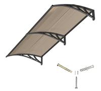 Pensilina Tettoia per Porta Balcone Esterno 150x100 cm in Policarbonato,Baldacchino Tetto per Finestra e Veranda, con Protezione UV, Antipioggia e Antineve