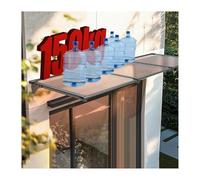 Pensilina Tettoia per Porta Balcone Esterno,Tenda da Veranda Pensilina in Policarbonato e Alluminio,Tettoia modulabile Protezione da Pioggia UV Esterna（orizzontale）(140x100cm/55x39in)