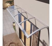 Pensilina Tettoia per Porta D'Ingresso, Tendalino per Finestra con Grande Del Lavandino, Impermeabile e Anti-UV Garden Pensilina da Esterno Tettoia(White,120x234cm)