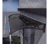 Pensilina Tettoia per Porta e Ingresso in Alluminio,Tendone in Policarbonato,Resistente ai Raggi UV Antipioggia Tendalino per Finestra,Baldacchino per Esterni,con Supporto (60x120cm/24"x47")