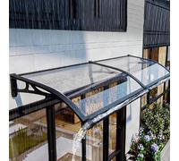 Pensilina Tettoia per Porta e Ingresso,Tettoia in Policarbonato Trasparente,Tendone in Alluminio per Esterno,Resistente ai Raggi UV Antipioggia Tendalino per Finestra (60x150cm)