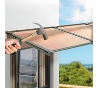 Pensilina Tettoia per Porta Esterno,Tendone in Policarbonato da 5mm,Pensilina Copriporta Tendalino per Finestra,Resistente ai Raggi UV Antipioggia,Marrone con Staffa Nera (120x80cm/47"x31")