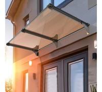 Pensilina Tettoia per Porta Ignifughe,Pensilina Tettoia per Esterno,Parapioggia Tettoia Tenda da Veranda Protezione Solare,per Patio,Veranda,Garage,Balcone,Finestra (65x420cm/26"x165")