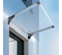 Pensilina Tettoia Per Porta o Finestra Isolamento Termico e Insonorizzazione,Pensilina da Esterno Protezione UV Pioggia Neve,Copertura in Policarbonato Cavo,per Giardini,Patio (65x340cm/26"x134")
