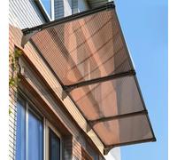 Pensilina Tettoia per Porta o Finestra per Esterni Veranda Patio di Cortile,Copertura in Policarbonato Marrone,Tenda da Sole per Ingresso con Protezione UV Pioggia e Neve (65x460cm/26"x181")