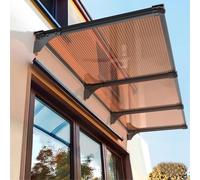 Pensilina Tettoia per Porta o Finestra,Tenda da Sole per Esterni da Giardino Patio Veranda,Copertura in Policarbonato Marrone Resistente ai Raggi UV al 99% Impermeabile (50x220cm/20"x87")