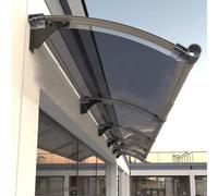 Pensilina Tettoia per Porta O Finestra, Tendalino per serbatoio d'acqua in lega di alluminio di grandi dimensioni, tendalino antipioggia, Pensilina Tettoia in policarbonato (80x460cm/32x181in,A)