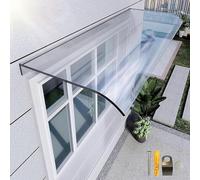 Pensilina Tettoia per Porta, Pensilina in Policarbonato per Porta Finestre da Esterno, Pensilinas Copriporta Anti-UV per Porta d'ingresso(Clear,13.4 x 47.24in)