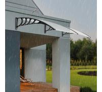 Pensilina trasparente da 200x90cm, tenda da sole anti-UV al 95% con pannello cavo, protezione da grandine/pioggia/neve, facile da installare per veranda, balcone, finestra DescrizioneIl caldo sole sul