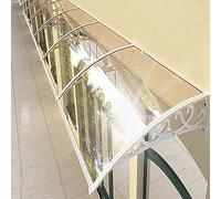 Pensiline per Esterno Porta Tettoia Esterno Policarbonato Trasparente,Pensilina Tettoia per Porta Balcone,Tettoia Trasparente per Grondaie,con Staffa Bianca,per Finestre (80X140cm/31inX55in,80cm)