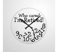 Pensionamento Divertente - Chi Se Ne Frega Che Sono In Pensione Rotondo Quarzo Orologi Da Appendere Silenzioso Orologio Muro Facile Lettura Orologio Da Parete Per Cucina Scuola Ufficio 25Cm