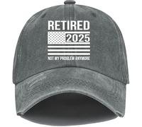 Pensionato 2025 Non è il mio problema Più Cappello Pensionamento Baseball Caps Regali di pensionamento Donne Uomo, Grigio, 53