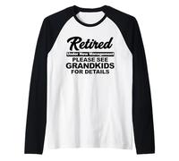 Pensionato Vedi Grandkids per i Dettagli Maglia con Maniche Raglan