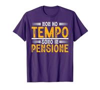 Pensione Non Ho Tempo Pensionamento Uomini Pensionato Maglietta, Uomo, Viola, L