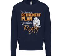 Pensione Plan Giocare Rugby Player Divertente Uomo Felpa Maglione