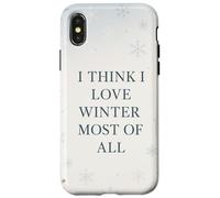 Penso di amare l'inverno più di tutto il Natale con fiocchi di neve Custodia per iPhone X/XS