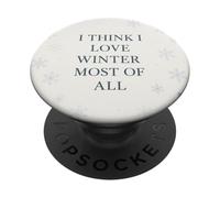 Penso di amare l'inverno più di tutto il Natale con fiocchi di neve PopSockets PopGrip Adesivo