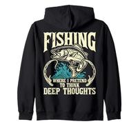 Penso Pensieri Profondi Pesca Pescatore Pescatore Pesce Cacciatore Felpa con Cappuccio