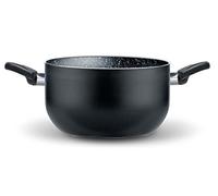 Pensofal, Casseruola, Serie Biostone®, Alluminio con rivestimento antiaderente, Diametro 20 cm, 5 litri, 2 Maniglia in bakelite, Adatta all' induzione, Effetto Pietra, Nero