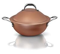 Pensofal, Padella wok, Serie Magnifiqa®, VapSì Wok, Antiaderente, Maniglie in acciaio inox, Diametro 24 cm, Adatta All' induzione, Utilizzabile in Forno, Interno Diamante 24K, Esterno Effetto Rame