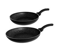 Pensofal Set 2 padelle Biostone® Diametro 24 cm e 28 cm manico in Bakelite rivestimento antiaderente Effetto Pietra adatta all'induzione