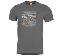 Pentagon Ageron A.C.R. T-Shirt Uomo Militare Outdoor Trekking Cotone Wolf Grey