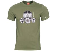 Pentagon Ageron Maschera Antigas Logo Maglietta Uomo Escursionismo Sport Oliva