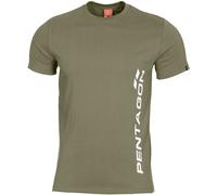 Pentagon Ageron T-Shirt Logo Verticale Sport Uomo Dovere All'Aperto Top Olive