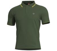 Pentagon Aniketos Polo T-Shirt Stripes Uomo Leggero SpringBok Green