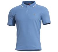 Pentagon Aniketos Polo T-Shirt Stripes Uomo Leggero Traspirante Dawn Blue