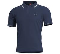 Pentagon Aniketos Polo T-Shirt Stripes Uomo Leggero Traspirante Navy Blue