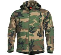 Pentagon Artaxes Uomo Softshell Giacca Militare Pattuglia Tattico Woodland Camo