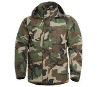 Pentagon Hurricane Shell Giacca Trekking Cappuccio Escursionismo Woodland Camo